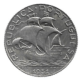 MOEDA DE PORTUGAL 2,50 ESCUDOS 1951 KM 580 PRATA