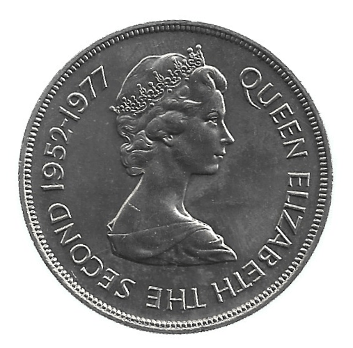 MOEDA DE TRISTÃO DA CUNHA 25 PENCE 19 KM 1 - Imagem 2