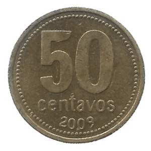 MOEDA DA ARGENTINA 50 CENTAVOS 2009 KM 111.1