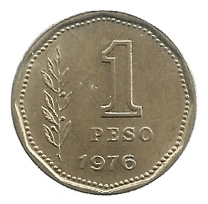 MOEDA DA ARGENTINA 1 PESO 1976 KM 69