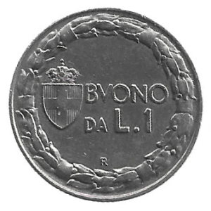 MOEDA DA ITÁLIA 1 LIRA 1928 KM 62