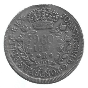 MOEDA DO BRASIL 960 RÉIS 1821 R P 479 MBC/SOB