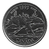 MOEDA DO CANADÁ 25 CENTS 1999 KM 344