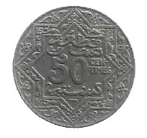 MOEDA DE MARROCOS 50 CENTAVOS 1912-1927 KM 35.2
