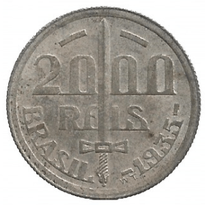 MOEDA DO BRASIL 2000 RÉIS 1935 P 720 SOB/FC