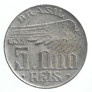MOEDA DO BRASIL 5000 RÉIS 1938 P 723 SOBERBA