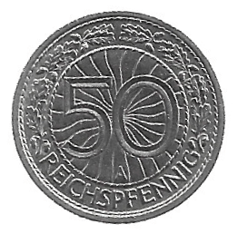 MOEDA DA ALEMANHA 50 REICHSPFENNIG 1928 A KM 49