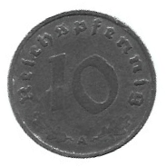 MOEDA DA ALEMANHA 10 REISCHPFENNIG 1941 A KM 101