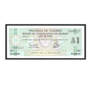 CÉDULA DA ARGENTINA 1 AUSTRAL FE