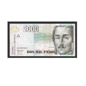 CÉDULA DA COLÔMBIA 2000 PESOS MBC