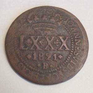 MOEDA DO BRAIL LXXX RÉIS 1821 B C 493