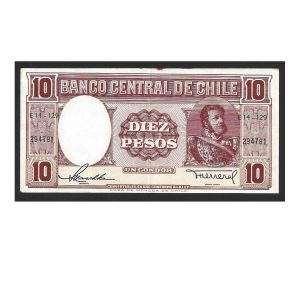 CÉDULA DO CHILE 10 PESOS SOBERBA