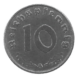 MOEDA DA ALEMANHA 10 REISCHPFENNIG 1943 A KM 101