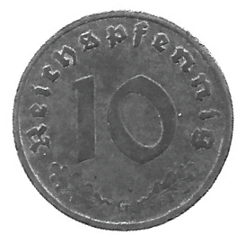 MOEDA DA ALEMANHA 10 REICHSPFENNIG 1940 G KM 101