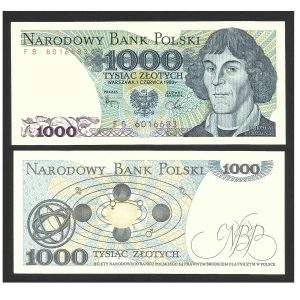 CÉDULA DA POLÔNIA 1000 ZLOTYCH FE