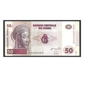 CÉDULA DO CONGO 50 FRANCOS 2000 FE