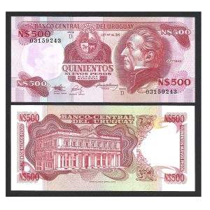 CÉDULA DO URUGUAI 500 NUEVOS PESOS FE