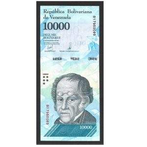 CÉDULA DA VENEZUELA 10000 BOLÍVARES 2017 FE
