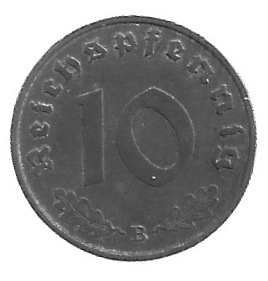 MOEDA DA ALEMANHA 10 REISCHPFNNIG 1941 B KM 101