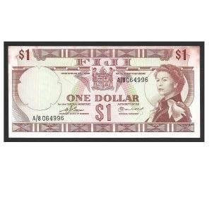 CÉDULA DAS ILHAS FIJI 1 DÓLAR 1974 P 71 SOB/FE