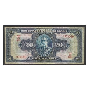 CÉDULA DO BRASIL 20 MIL RÉIS R 119 D MBC