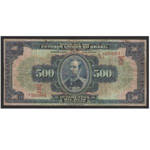 CÉDULA DO BRASIL 500 MIL RÉIS R 163 C MBC