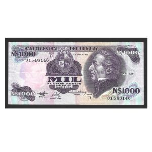 CÉDULA DO URUGUAI 1000 NUEVOS PESOS MBC/SOB
