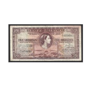 CÉDULA DE BERMUDAS 5 SHILLINGS 1952 P 18 MBC