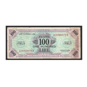 CÉDULA DA ITÁLIA 100 LIRAS 1943 MBC