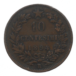 MOEDA DA ITÁLIA 10 CENTAVOS 1894 R KM 27.1