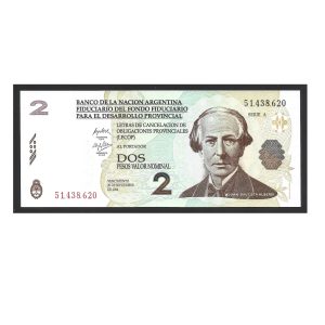 CÉDULA DA ARGENTINA 2 PESOS FE