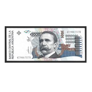 CÉDULA DA ARGENTINA 10000 AUSTRALES SOB/FE