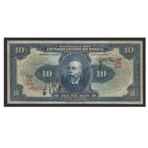 CÉDULA DO BRASIL 10 MIL RÉIS R 110 C MBC/SOB