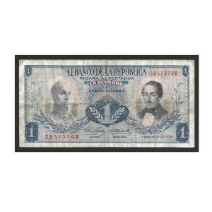 CÉDULA DA COLÔMBIA 1 PESO ORO MBC