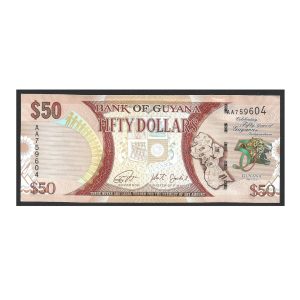 CÉDULA DA GUIANA 50 DÓLARES P 41 FE