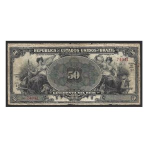 CÉDULA DO BRASIL 50 MIL RÉIS R 127 MBC