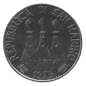 MOEDA DE SAN MARINO 100 LIRAS 1975 KM 46