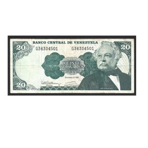 CÉDULA DA VENEZUELA 20 BOLÍVARES  MBC