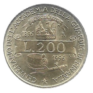 MOEDA DA ITÁLIA 200 LIRAS 1996 KM 184 FC