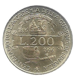 MOEDA DA ITÁLIA 200 LIRAS 1996 KM 184 FC
