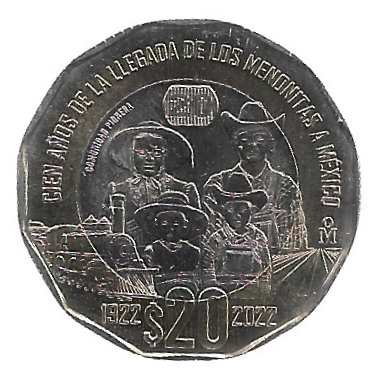 MOEDA DO MÉXICO 20 PESOS 2022