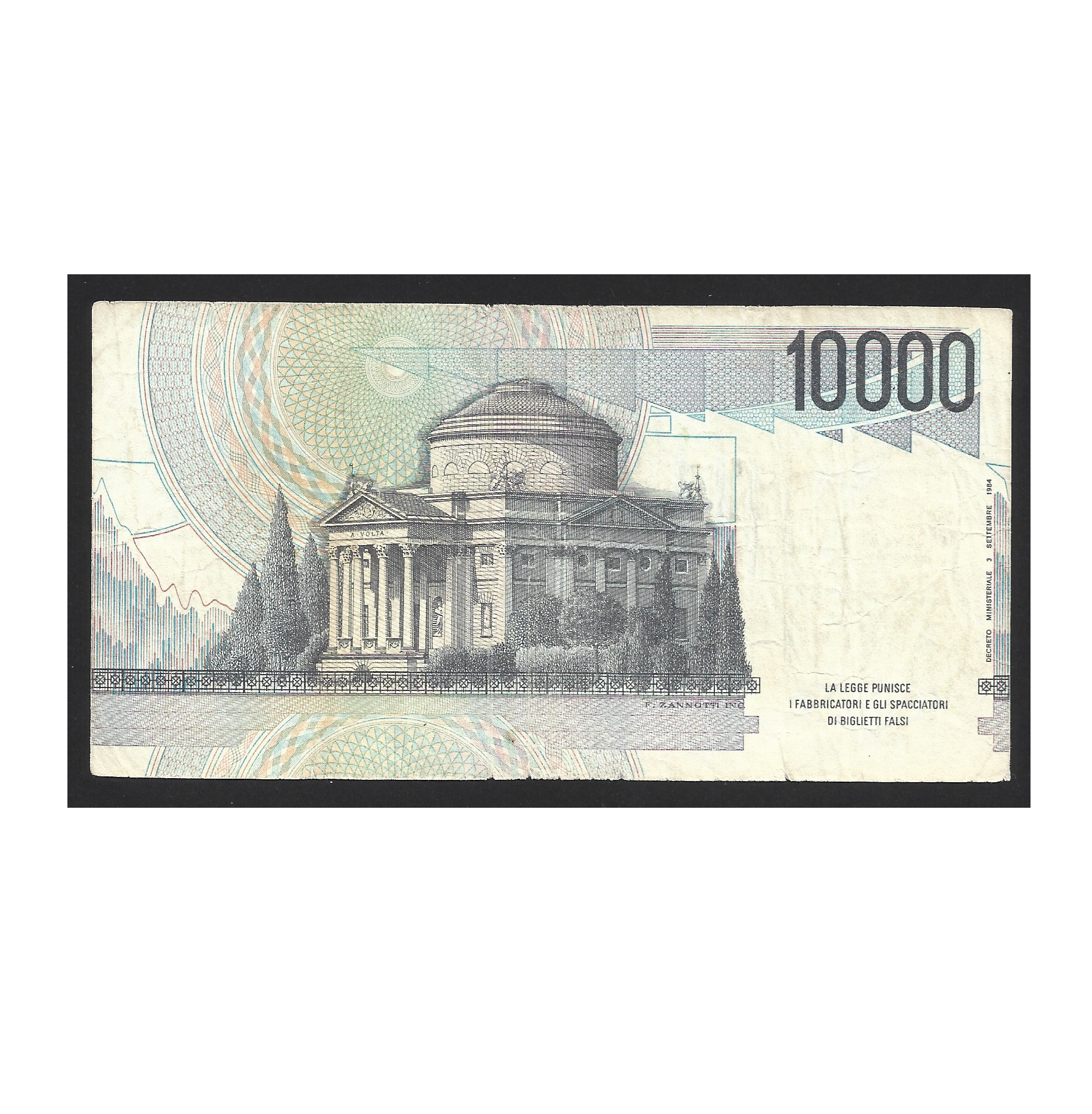 CÉDULA DA ITÁLIA 10000 LIRAS MBC - Imagem 2