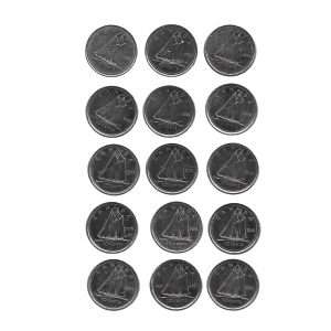 MOEDAS DO CANADÁ 10 CENTS 15 ANOS DIFERENTES