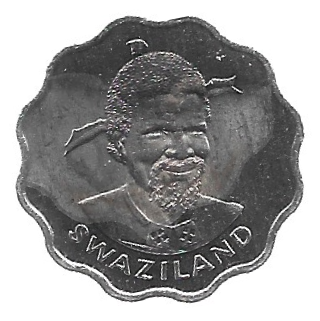 MOEDA DA ESSUATINI 20 CENTS 1975 KM 11 - Imagem 2
