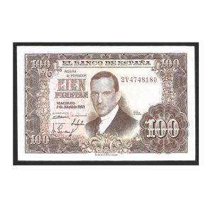 CÉDULA DA ESPANHA 100 PESETAS 1953 SOBERBA