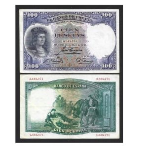 CÉDULA DA ESPANHA 100 PESETAS 1931 SOBERBA