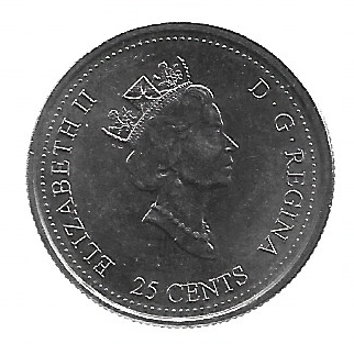 MOEDA DO CANADÁ 25 CENTS 2000 KM 376 - Imagem 2