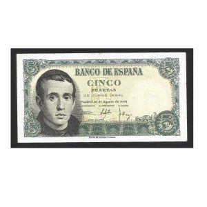 CÉDULA DA ESPANHA 5 PESETAS 1951 SOB/FE