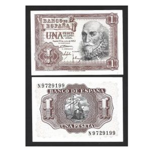 CÉDULA DA ESPANHA 1 PESETA 1953 FE
