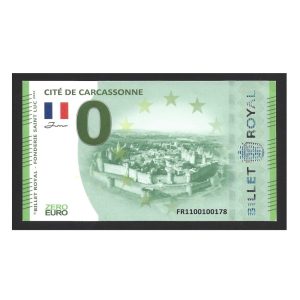 CÉDULA DE FANTASIA ZERO EURO CIDADE DE CARCASSONE